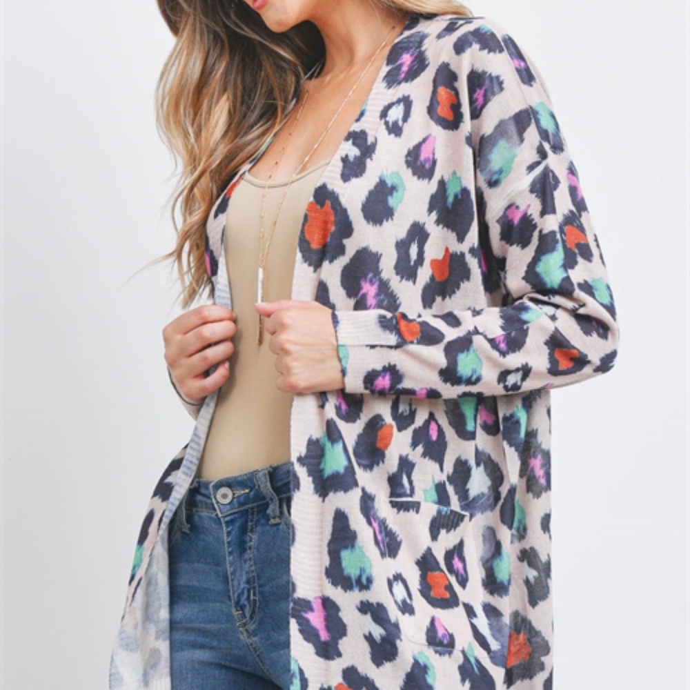 MULTI ANIMAL PRINT CARDIGAN SWEATER - Picture 4 of 10